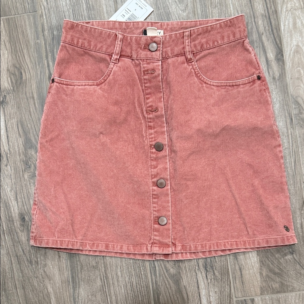 Roxy Coral Button-Front Mini Skirt